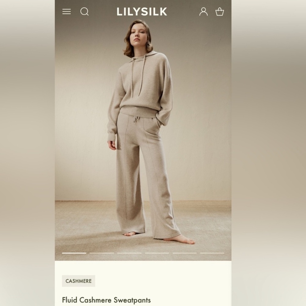 Lilysilk Fluid 100% cashmere sweatpants Sz S